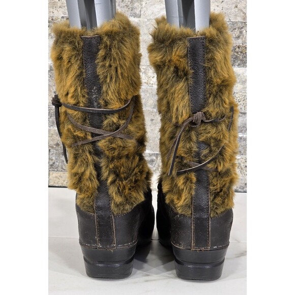 Sanita Wixen Winter Boots Leather Fur Danish Clog Brown Yeti Rare Women 39 | 8.5 - Picture 4 of 12